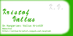 kristof vallus business card
